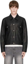 COOR Black Goatskin Pocket Trucker Jacket