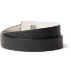 Valextra - Pebble-Grain Leather Wrap Bracelet - Men - Black