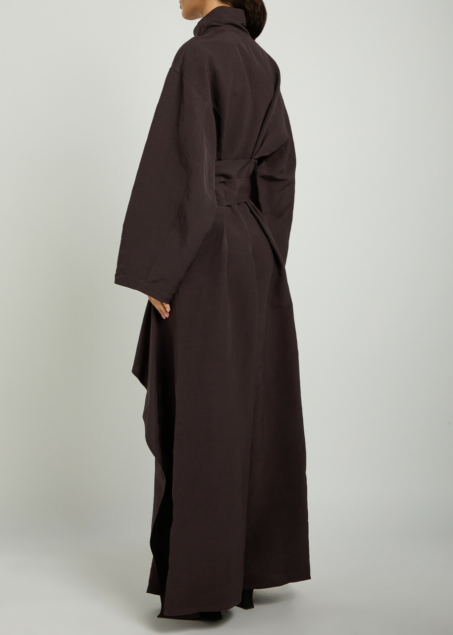 Alaïa Ruffle Poplin Jumpsuit Aubergine