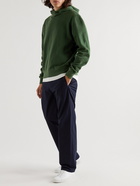 Officine Generale - Ozzy Garment-Dyed Cotton-Jersey Hoodie - Green