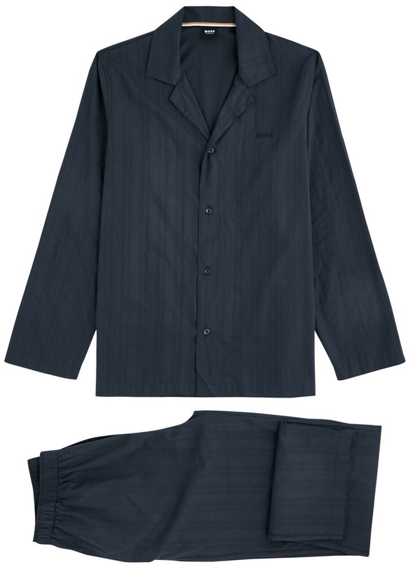 Photo: Boss Striped Cotton Pyjama set Blue