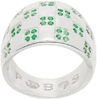 Pearls Before Swine Silver & Green Quoth Ring