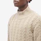 MM6 Maison Margiela Men's Cable Crew Knit in Beige