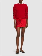 AREA - Ruffled Heart Stretch Wool Mini Skirt