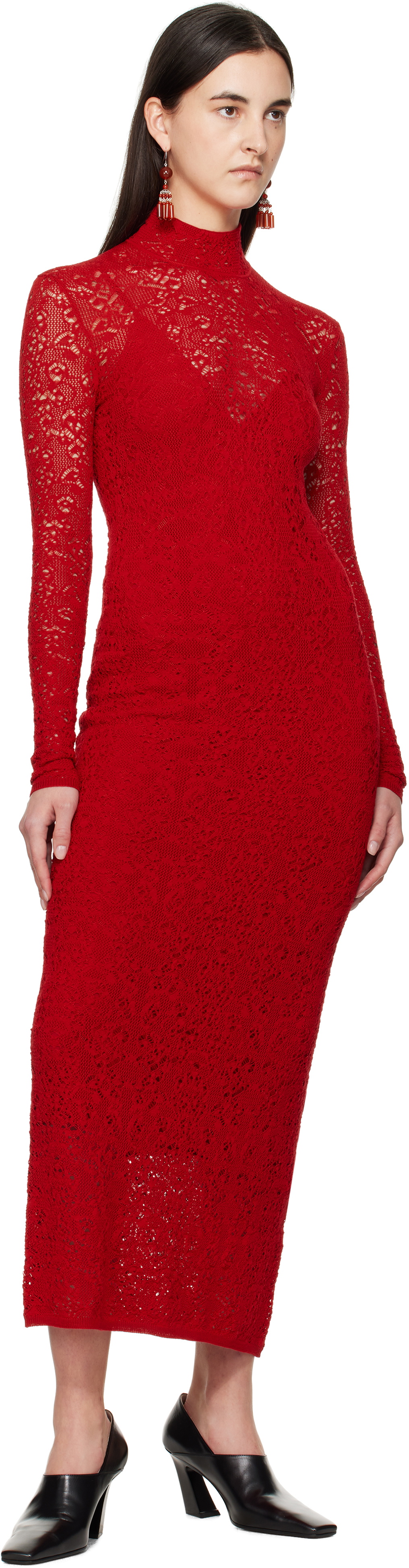 ribbed knit dress midi Subtle Ways Ribbed Knit Midi Sweater Dress Mocha / L main image 1