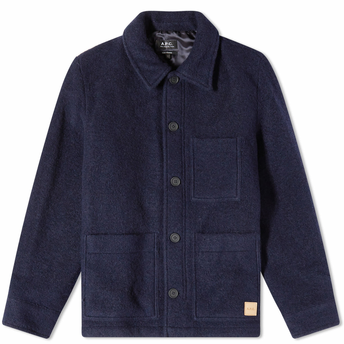 A.P.C. Men s Emile Wool Chore Jacket in Dark Navy A.P.C