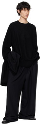 RAINMAKER KYOTO Black Oneside Raglan Sleeve Crew Neck Sweater