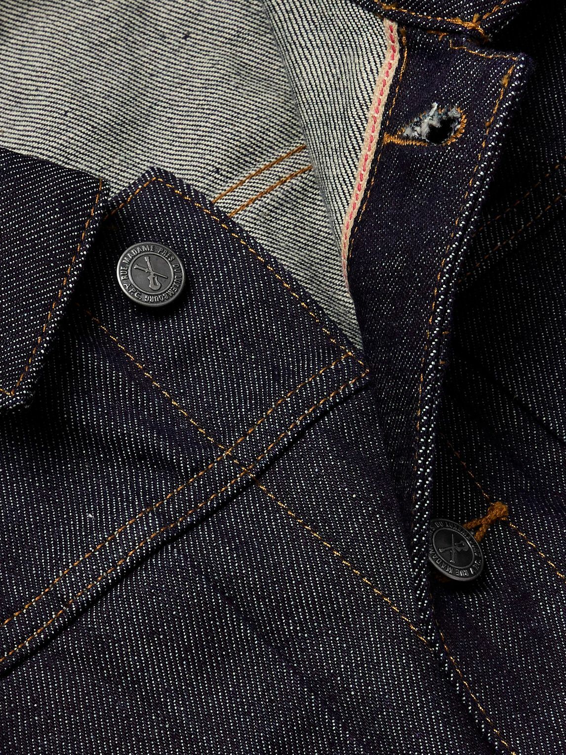 A.P.C Long Belted Denim Jacket - Navy Blue main image 1