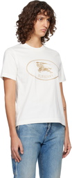 Burberry Off-White Knight Stamp Cotton T-shirt