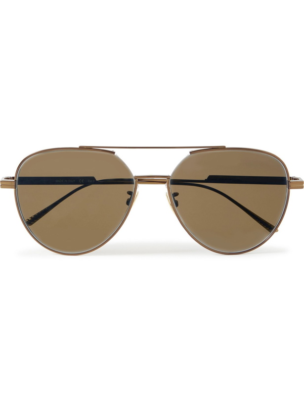 Photo: BOTTEGA VENETA - Aviator-Style Bronze-Tone Mirrored Sunglasses - Metallic