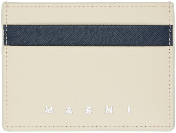 Photo: Marni Off-White & Navy Saffiano Leather Card Holder
