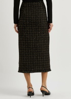 Huishan Zhang Gia Metallic Tweed Midi Skirt Black