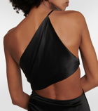 The Sei One-shoulder cutout silk minidress
