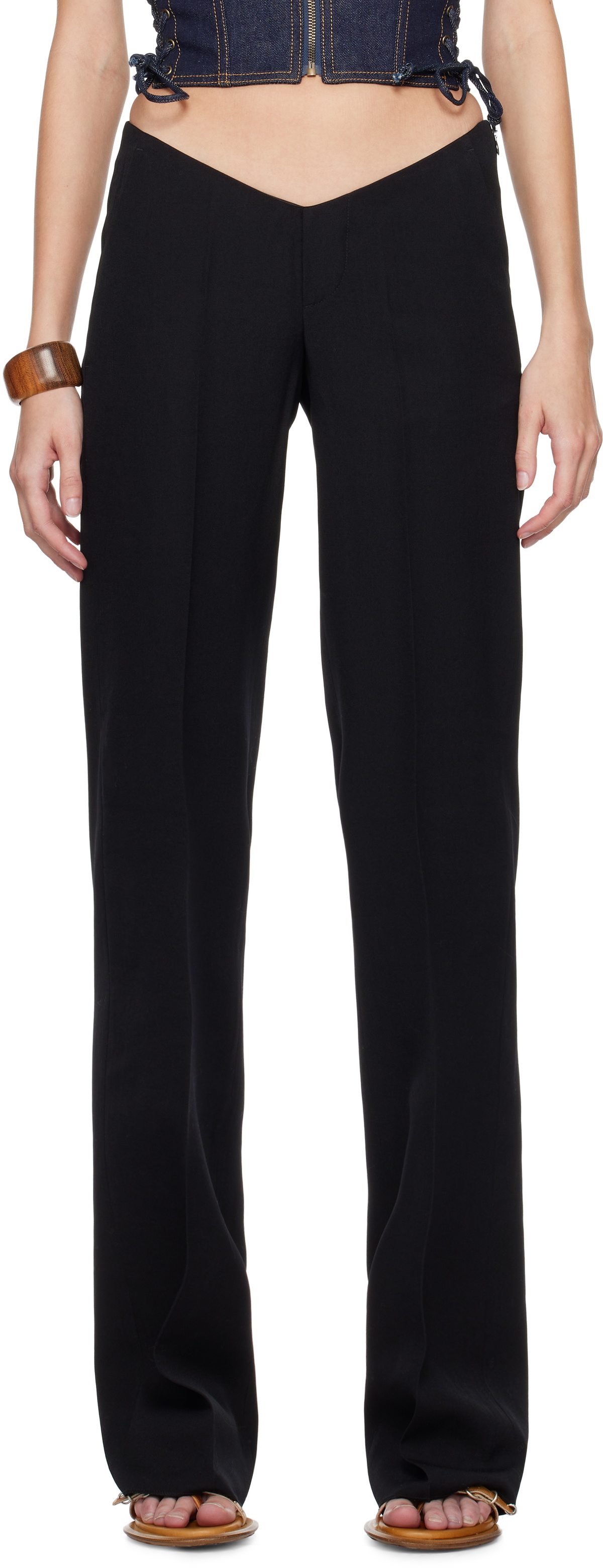 Dsquared2 Black Plunged Tailor Trousers