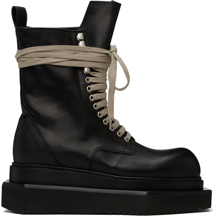 Rick Owens Black Lido Laceup Turbo Cyclops Boots Rick Owens