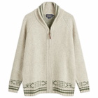 Pendleton Men's Salmon Falls Zip Cardigan in Oatmeal
