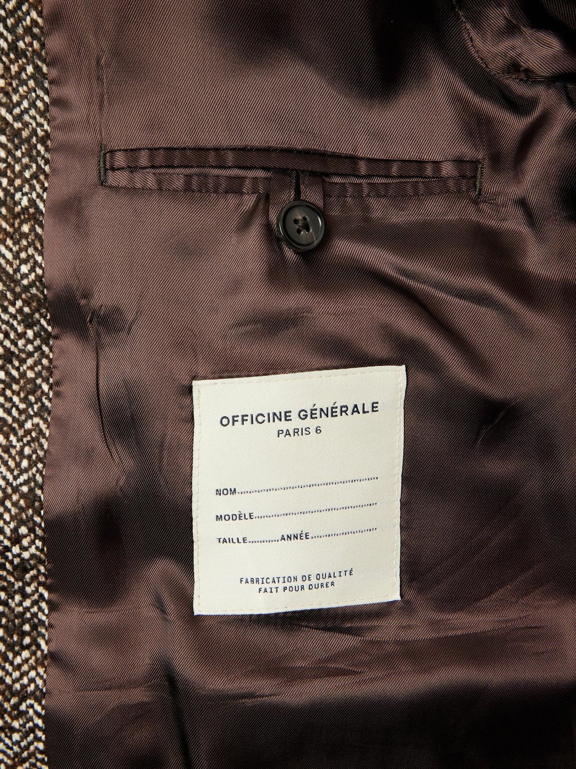 Officine Générale - Hudson Herringbone Woven Coat - Brown