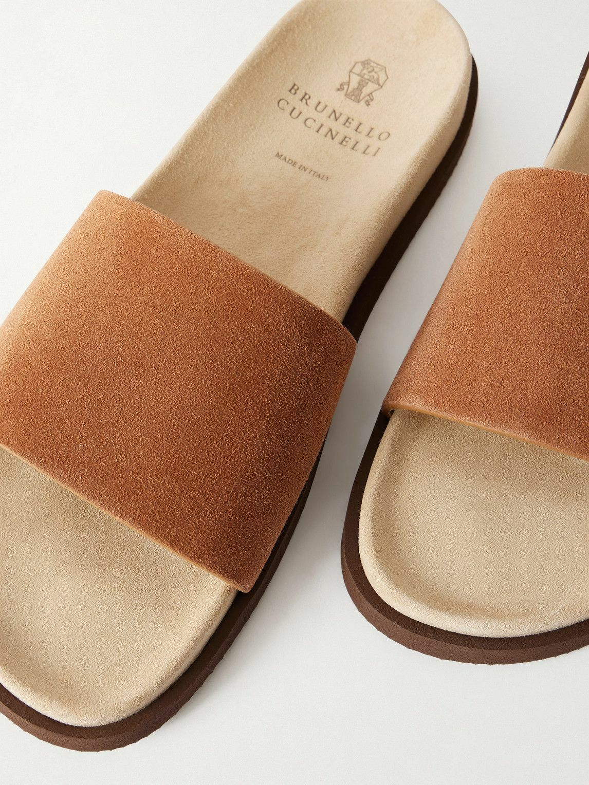 Brunello Cucinelli - Suede Slides - Brown