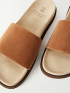 Brunello Cucinelli - Suede Slides - Brown