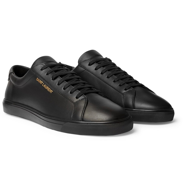 Photo: SAINT LAURENT - Andy Leather Sneakers - Black