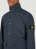 Compass Patch Convertible Collar Jacket in Blue