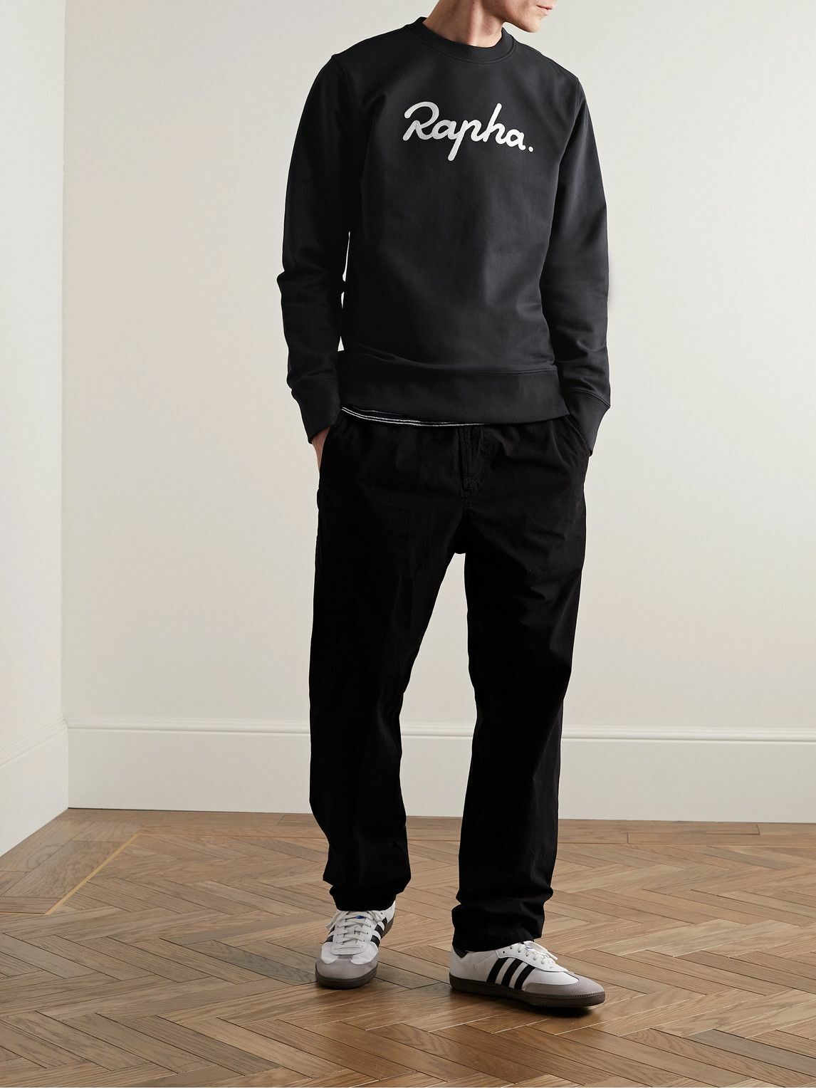 Rapha - Logo-Embroidered Cotton-Jersey Sweatshirt - Black Rapha