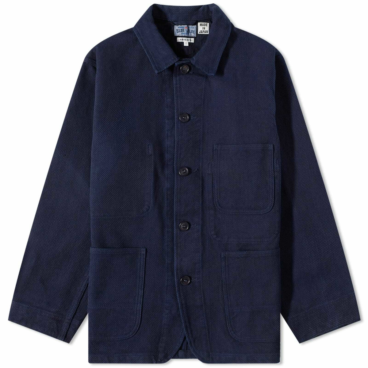 Blue Blue Japan Men's Sashiko Coverall Jacket in Indigo Blue Blue Japan