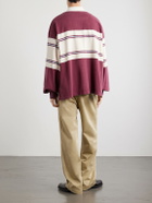 KAPITAL - BIG Striped Cotton-Jersey Polo Shirt - Red
