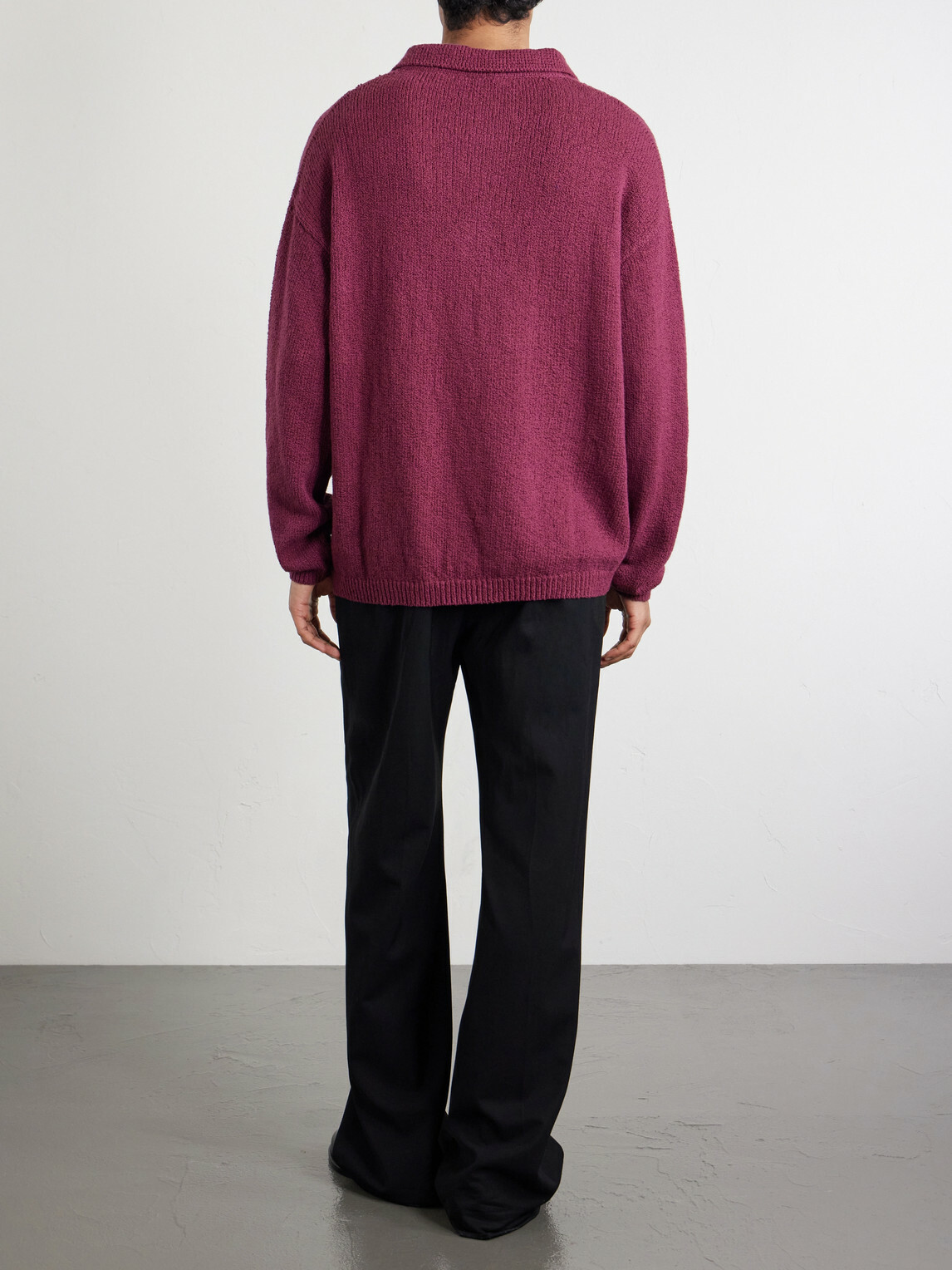 A Kind Of Guise - Marabou Organic Cotton-Bouclé Polo Sweater - Red