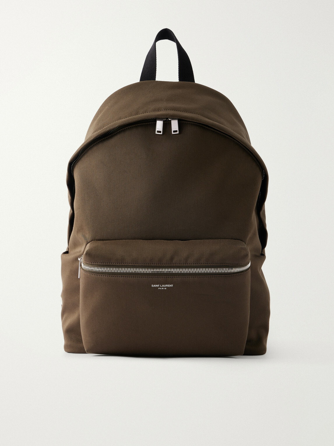 SAINT LAURENT - City Leather-Trimmed Twill Backpack