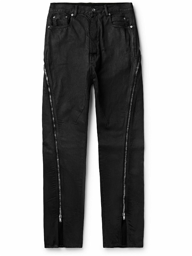 Photo: Rick Owens - Bolan Banana Straight-Leg Embellished Coated Jeans - Black