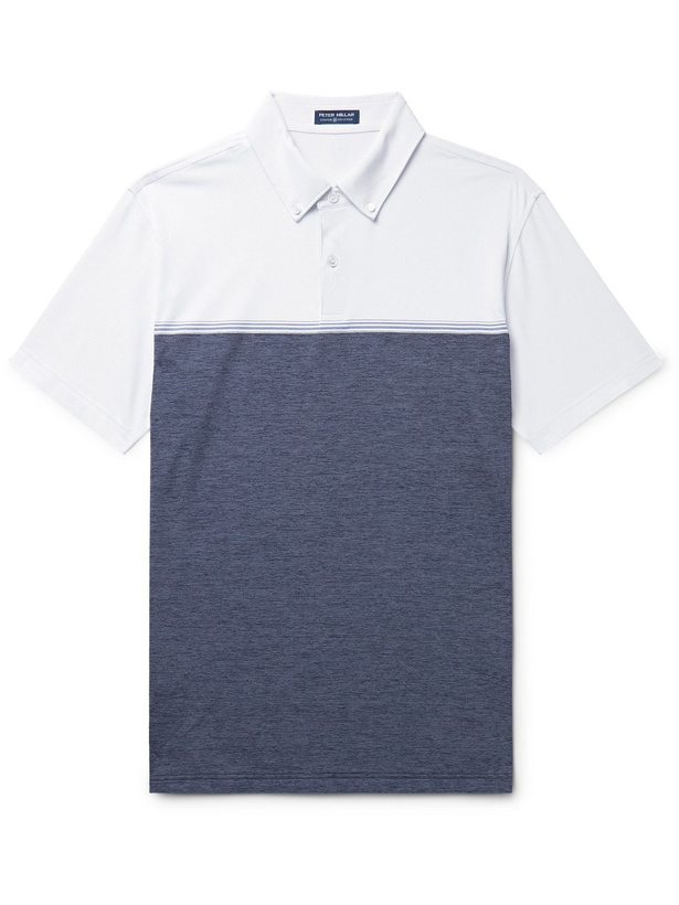 Photo: Peter Millar - Jean Button-Down Collar Tech-Jersey Polo Shirt - Blue