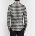 TOM FORD - Slim-Fit Checked Brushed-Cotton Shirt - Black