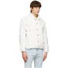 Levis Made and Crafted White Denim Sherpa Oversized Type II Jacket