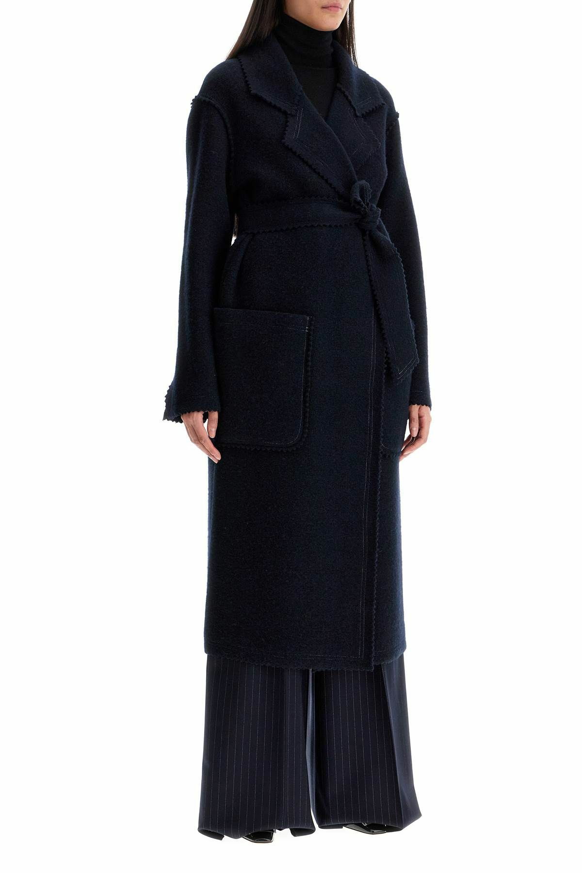 【送料&関税込】Max Mara Midnight Blue Wool Blend Jene Coat MAX MARA Dark Blue Wool Blend Jene Coat Max Mara Women's