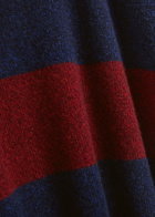 Begg & CO Hooped Striped Cashmere Polo Jumper Navy
