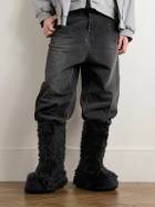 Balenciaga - Crocs Faux Fur and Rubber Platform Boots - Black