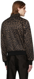 TOM FORD Brown Leopard Zip-Up Sweater