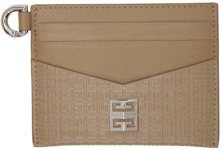 Photo: Givenchy Tan 4G Embossed Logo Card Holder