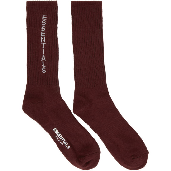 Photo: Essentials Burgundy Crew Socks