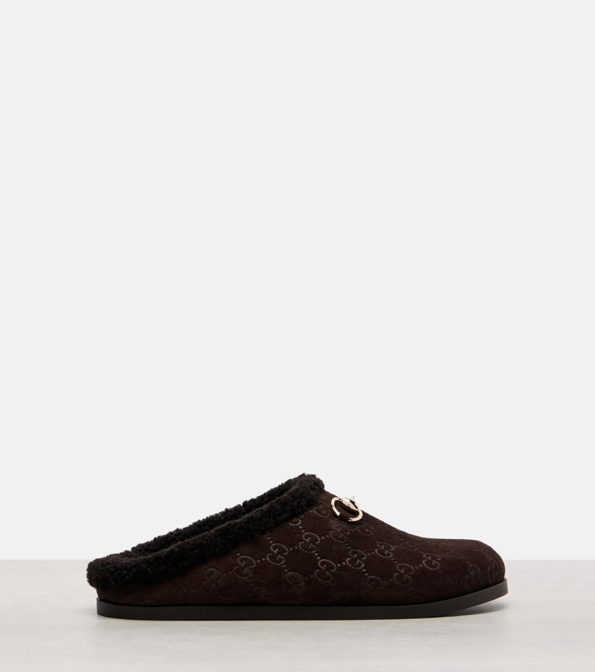 Gucci New Sol GG Horsebit suede slippers