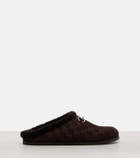 Gucci New Sol GG Horsebit suede slippers