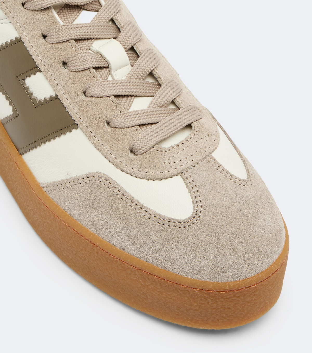 Hogan Cool suede-trimmed leather platform sneakers