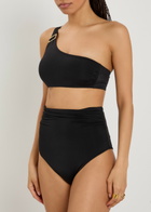 Max Mara Ruched High-waisted Stretch-polyamide Bikini Briefs Black
