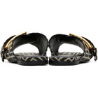 BALMAIN Black Flat Monogram Jacquard Anthem Sandals