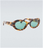 Dries Van Noten Tortoiseshell-effect oval sunglasses