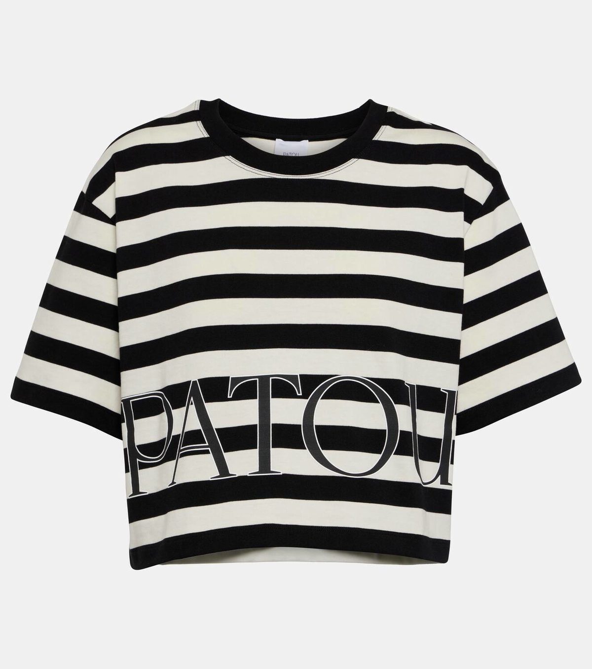 Patou Striped cropped cotton jersey T-shirt