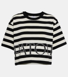 Patou Striped cropped cotton jersey T-shirt
