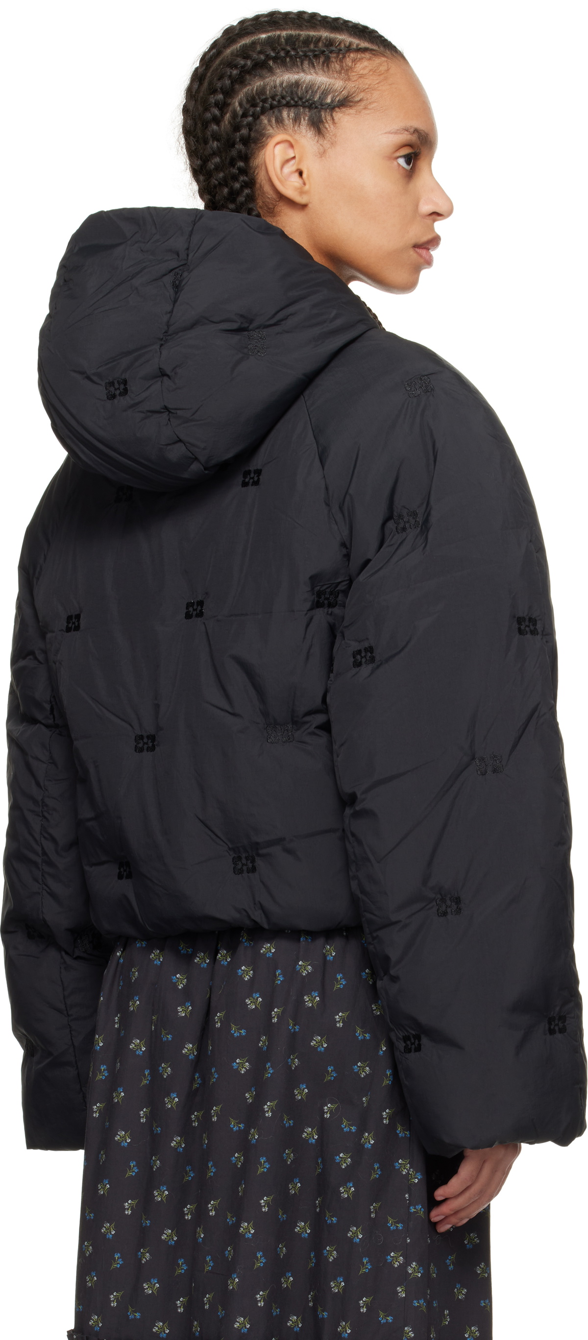 GANNI Black Short Tech Down Jacket