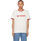 Sunnei White and Red Logo T-Shirt